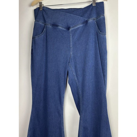 NWT Halara Flex High Waisted Crossover Pocket Washed Casual Jeans XL Petite - Picture 6 of 8